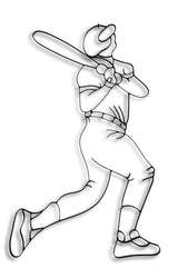 Baseball Player Batting Metal Wall Decor