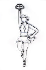 Cheerleader Metal Wall Decor and Wall Sculpture
