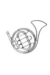 Metal French Horn wall decor and sculpture
