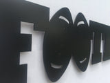 Football Word Metal Sign