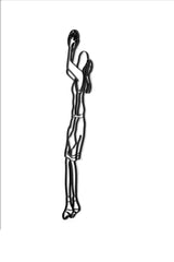 Side view of metal basketball wall art and decor, female player