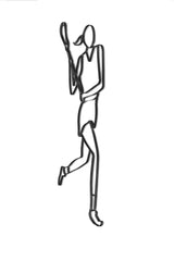 Side view of Metal Lacrosse wall art and decor, female player