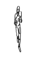 Side view of metal football wall art and decor, Running back