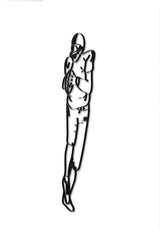 Side view of metal Football quarter back wall art and decor