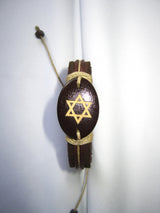 leather star of David bracelet