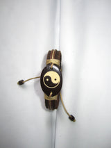 leather Ying yang bracelet