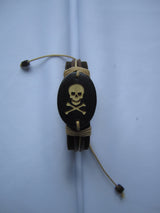 leather crossbones skull bracelet