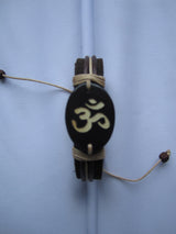 leather OM symbol bracelet