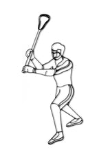 Front view of male Lacrosse metal wall art decor player