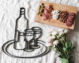 Wine Tray Metal Wall Decor and Wine Bottle Wall Art