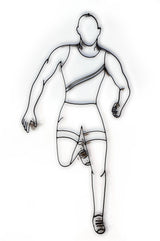 Male Track Runner Metal Wall Decor and Wall Art Sculpture