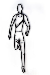 Male Track Runner Metal Wall Decor and Wall Art Sculpture