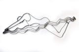 Metal Swimming Wall Decor Female Sculpture