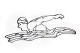 Male Swimmer Metal Wall Decor and Wall Art Sculpture