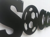 Soccer Word Metal Sign