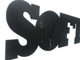 Softball Word Metal Sign