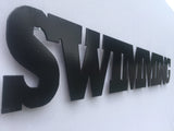 Swimming Word Metal Sign