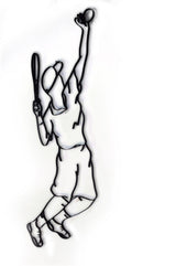 Male tennis metal wall art