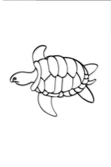 Front view of Sea Turtle metal wall art and decor