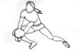 Female Volleyball Metal Wall Decor Digging the Ball