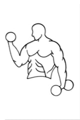Metal body builder wall decor and weight lifting wall art