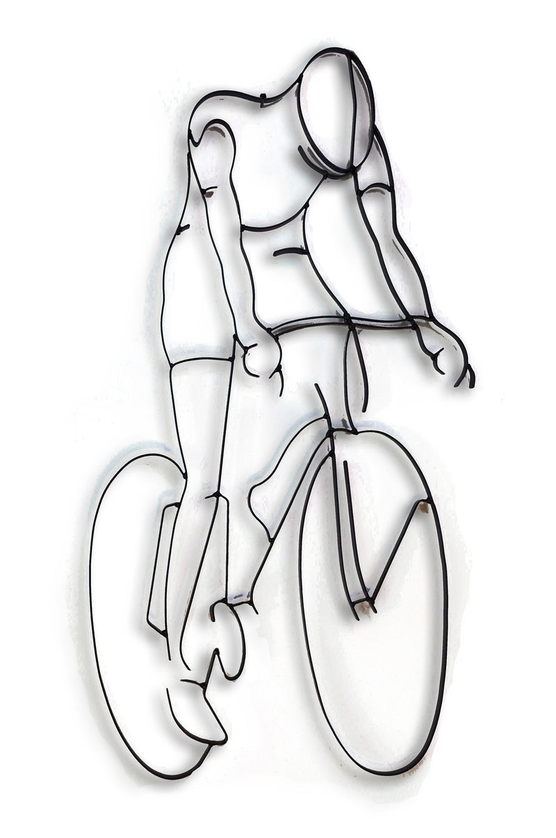 Bicyclist Rider Metal Wall Decor and Wall Sculpture