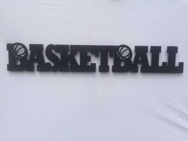 Basketball Word Metal Sign