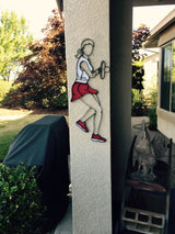 Customized Tennis player metal wall art and decor by customer