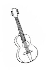 Front view of Guitar metal wall decor and sculpture