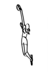 Side view of Metal Volleyball wall art and decor, female player