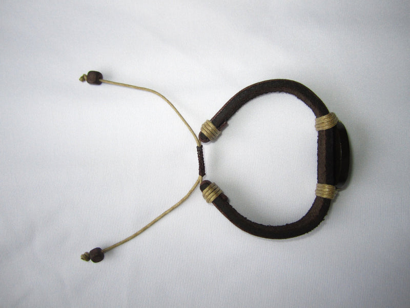 Ying-Yang Leather Bracelet