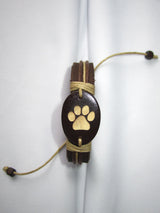 leather cat paw bracelet
