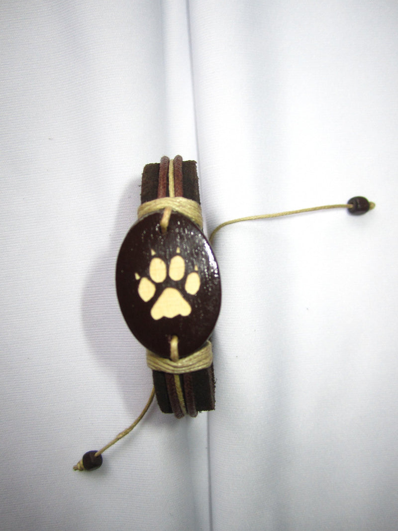 leather dog paw bracelet