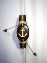 leather anchor bracelet