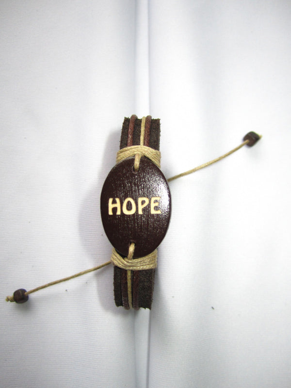 leather hope bracelet