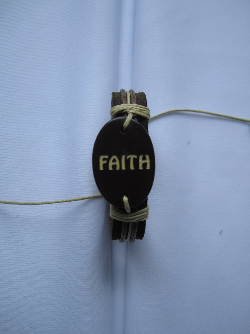leather faith bracelet