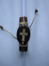leather Celtic cross bracelet