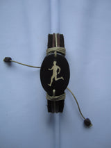 leather male runner bracelet