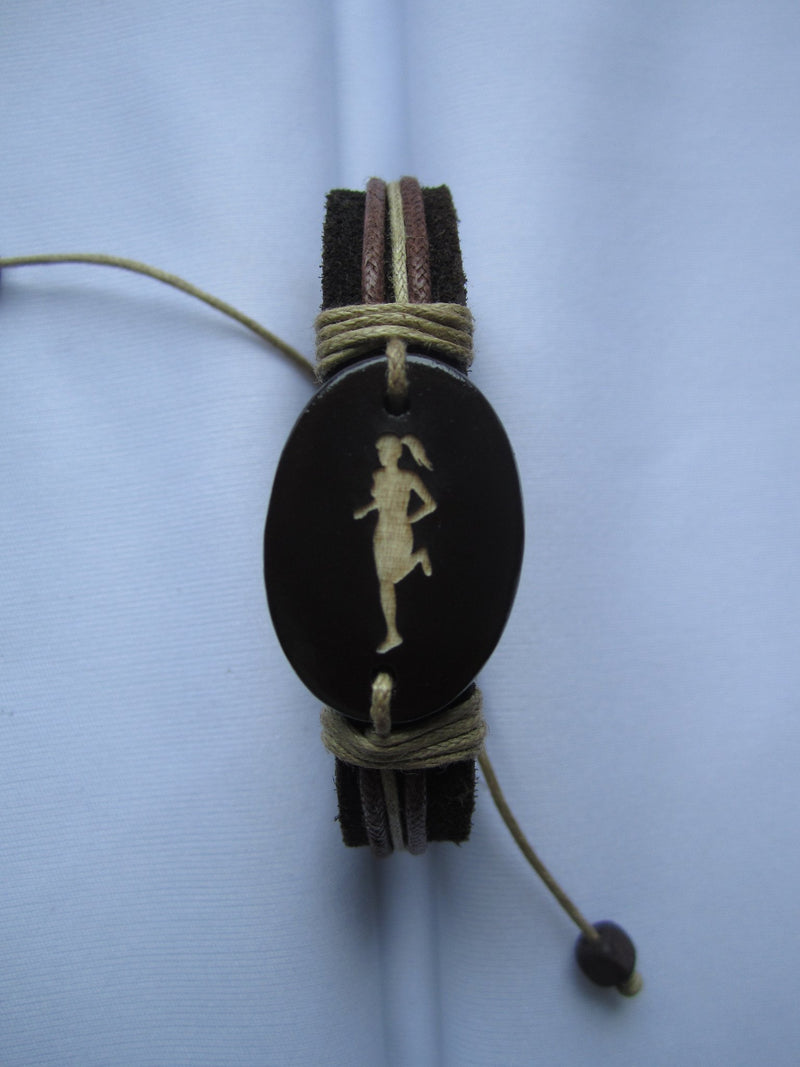 leather female runner bracelet