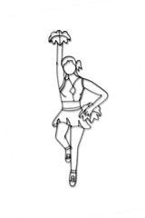 Front view of Cheerleader metal wall art and decor