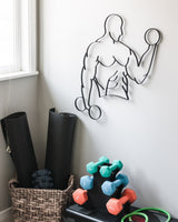 Weight Lifting Metal Wall decor and Body Builder wall Art