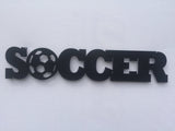 Soccer Word Metal Sign