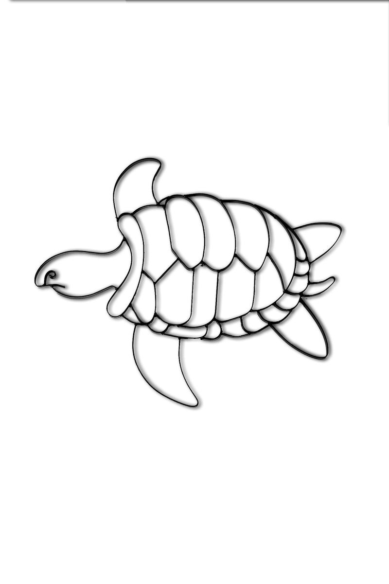 Front view of Sea Turtle metal wall art and decor