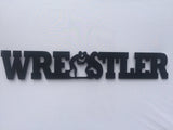 Wrestler Word Metal Sign